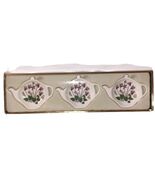 Set of 3 Botanic Garden Portmeirion CYCLAMEN Spoon Rests / Tea Bag Holders - €17,68 EUR