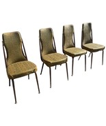  VTG MCM 1960&#39;s Chromecraft set 4 Vinyl Chair floral green gold kitchen ... - $1,900.00