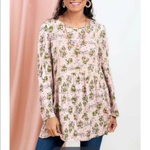 Matilda Jane &quot;Like a Lady&quot; Women&#39;s Rayon Long Sleeve Floral Shirt Large NWT - £22.66 GBP