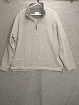 Wrangler Authentics Pullover Sweater Mens 2XL Gray 1/4 Zip Long Sleeve - $18.80