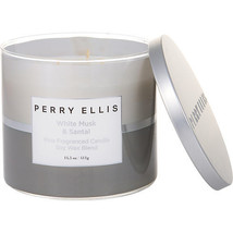 Perry Ellis White Musk &amp; Santal By Perry Ellis Scented Candle 14.5 Oz - £16.08 GBP