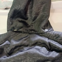 Sue Brett Women's Black Button Removable Hoodie Jacket Chest Sz 58" Made In USA image 11