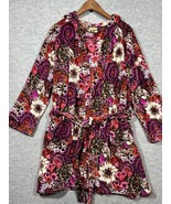 Vera Bradley Plush Hooded Floral Robe Women’s Belted Pockets S/M - $12.96