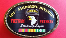 Vietnam Veteran 101st AIRBORNE DIVISION &quot;SCREAMING EAGLES&quot; Epoxy  Buckle... - £13.96 GBP