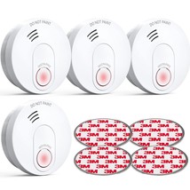 Smoke Detector, 10 Year Fire Alarm With Photoelectric Sensor And Built-I... - £70.95 GBP