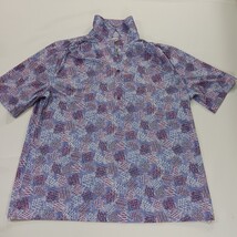 VTG Gilda Of California Women's Purple 1/4 Button Geometric Print Blouse Size 38 image 12