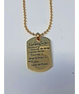 Serenity Prayer Dog Tag  Gold or Silver color Pendant &amp; Necklace - £8.60 GBP