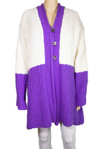 Wool knitted cardigan two colored - £186.75 GBP