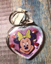 Minnie Mouse heart keychain Acrylic Disney Vintage - £3.90 GBP