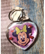 Minnie Mouse heart keychain Acrylic Disney Vintage - £3.91 GBP