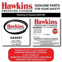 Hawkins Rubber Gasket A00-09 for 1.5Lt Cooker 1 Piece FREE SHIP - £7.71 GBP