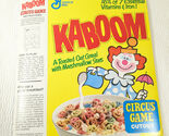 Vintage General Mills Kaboom Cereal box Circus Game cutout GM kids clown... - $240.00