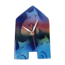 Judith Stiles Pottery Ceramic Clock Cats Kittens Kitties Kitty Rainbow Analog - £29.60 GBP