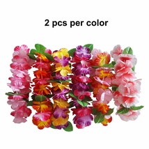 Hawaiian Leis Luau Tropical Headband Flower Crown Wreath Headpiece Wristbands Wo - £19.88 GBP