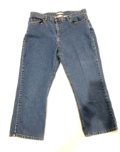 Axcess Jeans Womens 12 Blue Capri Wide Leg Stretch Denim 33x22 By Liz Claiborne - £3.94 GBP