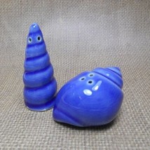 Blue Seashell Mini Ceramic Salt &amp; Pepper Shakers Coastal Decor  - $15.03