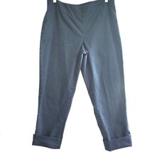 Ellen Tracy Womens Pants Size 10 Navy Blue Polka Dot Side Zip - $14.55