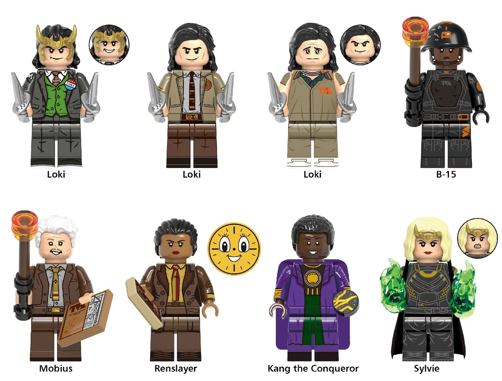  Loki Custom Designed Minifigure set of 8 figures  - $24.00