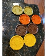 Vintage Tupperware Coffee Cup Mug Lids/Coasters #1313 2 Sets Harvest Colors - $448.15 MXN