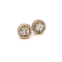 Natural Sapphire Diamond Stud Earrings 14k WG 0.83 TCW Certified $2,950 215614 - £1,179.13 GBP