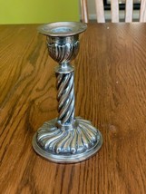 gold BRASS candlestick holder 6.5 inches tall decorative vintage antique - £12.54 GBP