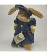 Boyds Bears &amp; Hares Lucille Plush Bunny Rabbit Denim Dress with stand UJHU1 - $11.00