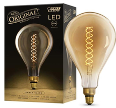 FEIT 60W PS50 Dimmable LED Amber Glass Vintage Edison Light Bulb Warm Wh... - £29.46 GBP