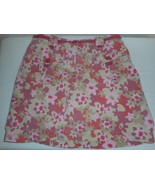 L. L.  Bean Girls size 12 Pink Beige Corduroy Floral fish skort 100% cotton - $299.48 MXN