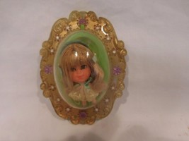 Original Mattel 1966 Liddle Kiddles-Flower Mini Gold Locket Doll Rare Yellow Dre - £41.18 GBP