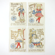 4 Victorian Trade Cards Clarks ONT Thread Blonde Girl Queen Costume Jump... - £47.80 GBP