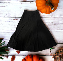 Coldwater Creek Maxi Skirt Size 8 Black Sueded Fit Flare Witchy Gothic W... - $27.61