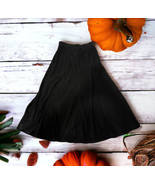 Coldwater Creek Maxi Skirt Size 8 Black Sueded Fit Flare Witchy Gothic W... - £21.72 GBP