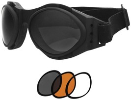 Bobster Eyewear Bug Eye 2 Interchangeable Goggles Black BA2C31AC - £36.04 GBP