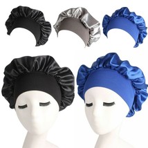 New 3 Pack Women Night Sleep Caps Hair Care Bonnet Hats Head Cover Satin Wide US - £10.44 GBP