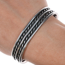 6.5&quot; Vintage Navajo twisted silver wire cuff bracelet - £116.20 GBP