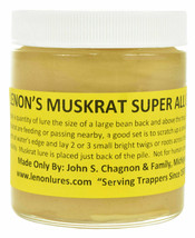 Lenon&#39;s Muskrat Super All Call Lure 16 oz Pint Jar Long Liner Trapper&#39;s Special - £62.90 GBP