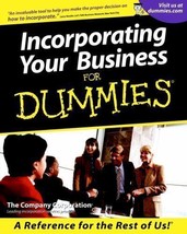 Incorporating Your Business for Dummies by U. S. Corporation Staff 2001 ... - $7.91