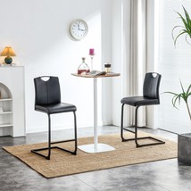 Black PU Chair Barstool Dining Counter Height Chair Set of 2 - £92.69 GBP