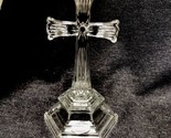 Vintage Deplomb Leaded USA Crystal Cross Statue Christian 7 1/2” Tall W/... - $14.85