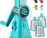 Manual With Handle - Round Cheese Shredder Grater With 3 Interchangeable... - $50.99