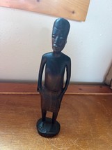 Estate Carved Dark Wood Wooden Tribal Person Statue Figurines – 7 inches high x  - £10.46 GBP