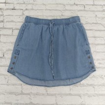 C&amp;C California Skirt Womens Large Blue Chambray Lyocell Elastic Waist Dr... - $24.95