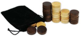 DA VINCI 1.0 inch Wood Backgammon or Checkers pieces - 30 pieces with Bag - £8.67 GBP