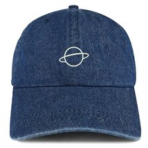 Trendy Apparel Shop Planet Embroidered 100% Cotton Denim Cap Dad Hat - Dark Blue - £15.68 GBP