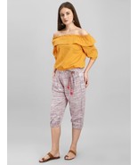 Off-Shoulder Yellow Top And Calf Length Pant Coordinated cotton Set S-XL - £36.64 GBP