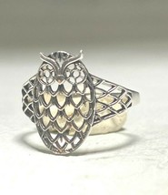 Owl ring bird sterling silver band women size 10 - £27.69 GBP