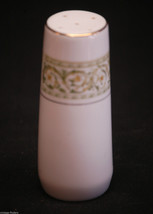 Vintage Porcelain Single Salt or Pepper Shaker w Floral Pattern &amp; Gold Trim - $7.91