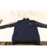 Adult Men&#39;s Vintage Adidas Track Jacket Blue White Stripe Full Zipper 30642 - £21.47 GBP