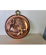 Vintage Copper Grapes Mold with Brass Hanger 7.5 Inches - £14.81 GBP