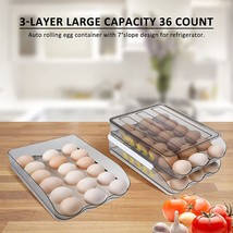 Large Capacity Egg Holder, 3-Layer Stackable Egg Storage Container - £31.12 GBP